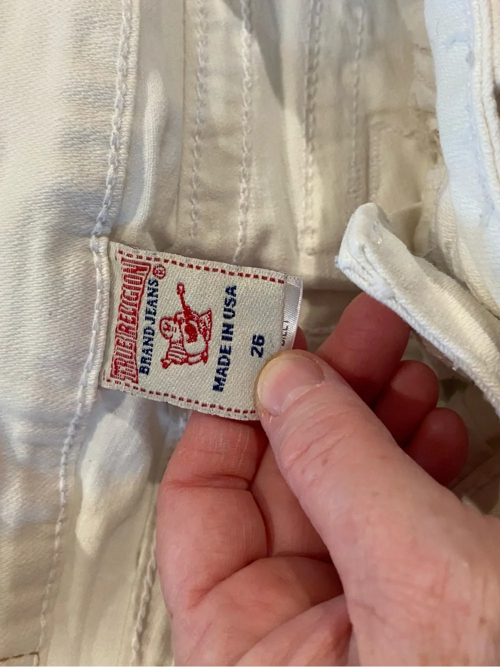 True Religion White Slim Jeans